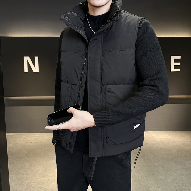 潮流羽绒马甲男秋冬季2024新款休闲痞帅工装马夹男款外套男士冬装 - 图2