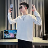 Internet celebrity trendy brand men's sweatshirt solid color round neck bottoming shirt