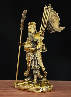 关公大全黄铜关公摆件托宝提刀关公家居办公室装饰办摆设九龙关公