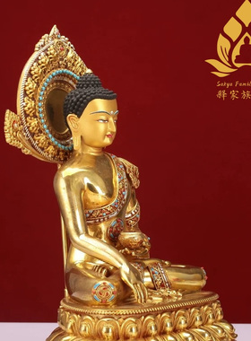 国产纯铜鎏金释迦牟尼佛像摆件
