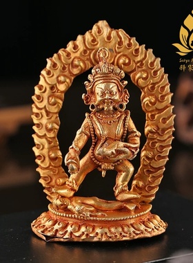 尼泊尔纯铜鎏金大势至菩萨佛像摆件藏式密宗居家供奉佛像