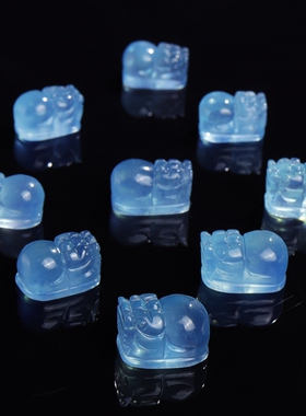 男女海蓝宝招财貔貅吊坠