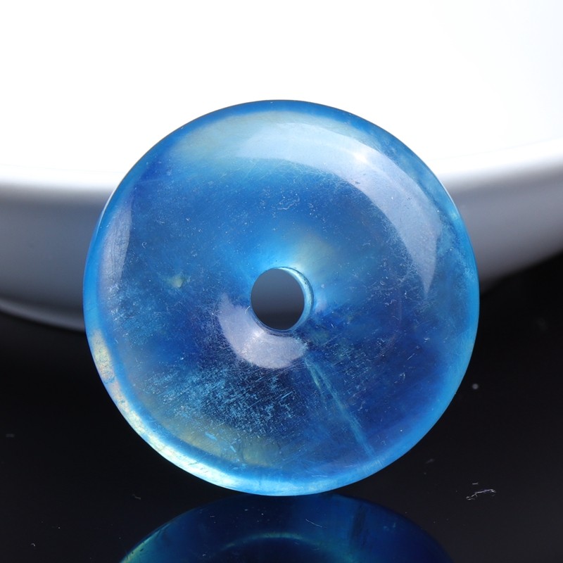 天然深蓝高蓝海蓝宝平安扣吊坠男女款挂坠饰品生日礼物饰品送证书,淘宝优惠券,粉丝福利购,淘宝优惠卷