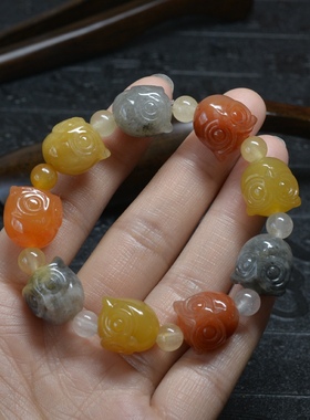 天然新疆手链原石彩玉