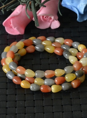 天然新疆戈壁玉多圈水滴手钏