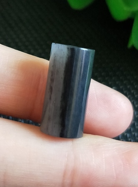 直径9MM新疆和田玉籽料 青花勒子珠 顶珠腰珠 桶珠项链挂坠199 #