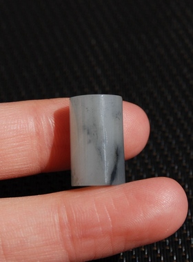 直径10MM新疆和田玉籽料 青花 勒子珠 顶珠 腰珠133#桶珠项链挂坠