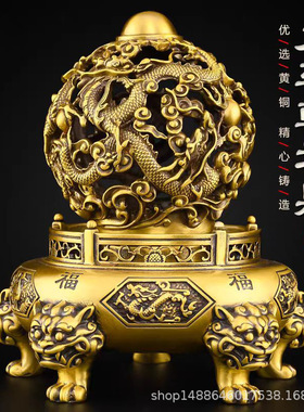 全铜龙时来运转摆件扭转乾坤客厅玄关桌面装饰品办公室店铺摆饰