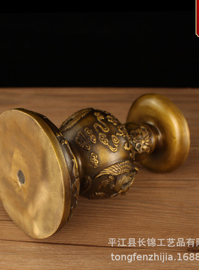 凤凰烛台蜡烛家用家用摆件一对黄铜中式供佛灯家居客厅装饰品婚庆