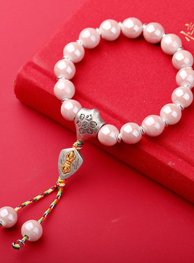 香灰瓷琉璃手串手链陶瓷马卡龙奶奶灰色本命年情侣男女手环