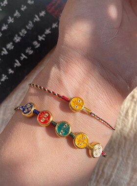 【五路财神】S925纯银编织手链女新中式国风文创精编手绳情侣闺蜜