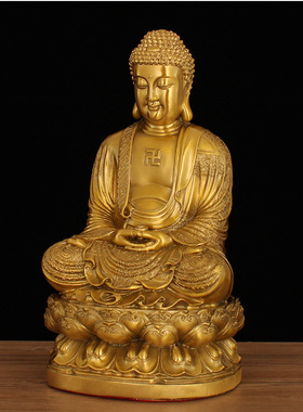 铜释迦牟尼佛像供奉家居佛堂大日如来佛祖铜像摆件阿弥陀佛工艺品