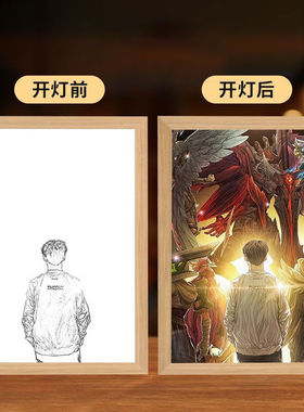 OQB英雄联盟灯光画抖音insS13装饰画faker小夜灯卧室床头摆件氛围