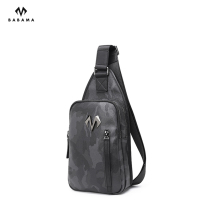 babama camouflated mens chest bag single shoulder bag Male leather chest bag Leisure diagonal satchel satchel satchel dead flying bag mens bag