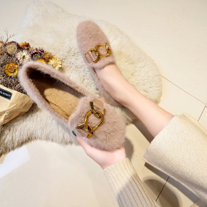 秋季毛毛鞋女加绒外穿