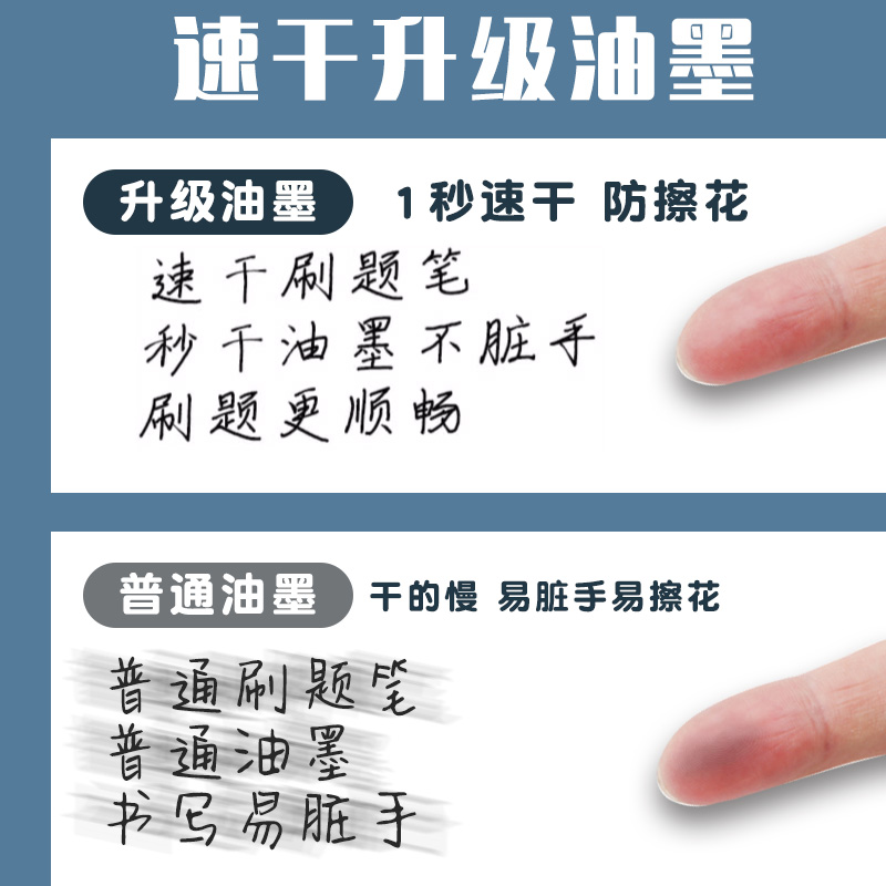 1秒速干笔芯黑色中性笔笔芯st头按动笔芯速干顺滑0.5mm黑笔笔芯摁动笔芯高颜值水笔笔芯按压式弹簧笔芯0点5 - 图0