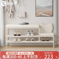 Entrance to the family Shoes Stool Home Doorway Can Sit on the bench Stool Integrated Cream Wind Strip Wear Shoes Stool Childrens Shoe Rack