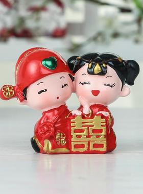 婚庆用品结婚礼物树脂工艺品娃娃创意家居装饰婚房摆件新婚礼品