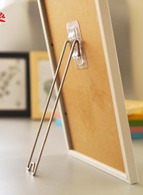 相框支架不锈钢相框支架后面的摆台摆架支撑桌面摆放免钻孔免钉