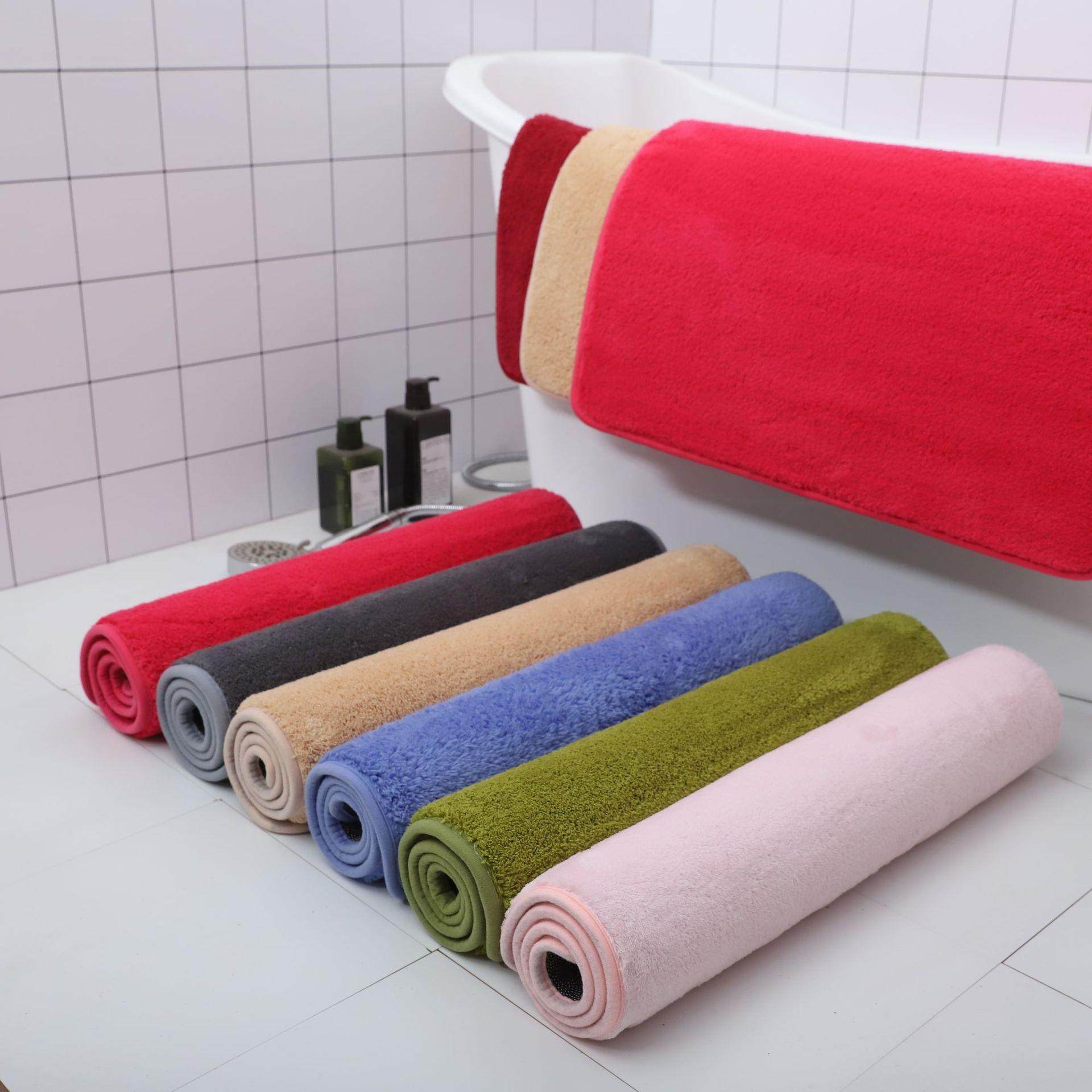 办公室可爱日式韩式加厚纯色簇绒卫生间浴室地垫吸水速干耐脏脚垫,淘宝优惠券,粉丝福利购,淘宝优惠卷