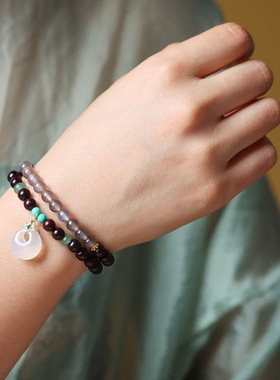 月亮扣款赞比亚血檀DIY手链厂家批发规格0.6男女中式首饰装饰念珠