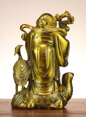 铜寿星 福禄寿 仙鹤龟老寿星 南极仙翁 家居铜工艺品摆件