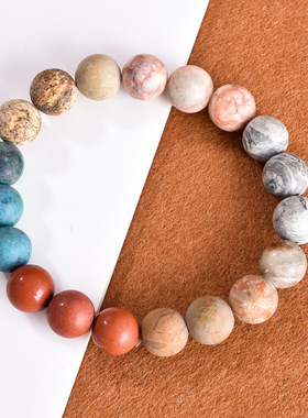 推荐热销 银河系手链 10MM 星空星球宇宙磨砂玛瑙手串 亚马逊wish