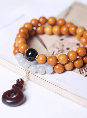 艺术款印尼檀香DIY手链厂家批发规格0.8男女中式首饰装饰复古念珠