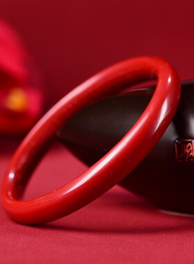 朱砂手镯批发宽边内心经手镯子本命年女款高含量红镯源头厂商手工