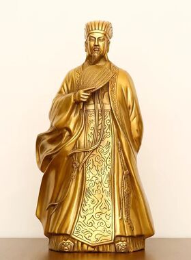 铜诸葛亮摆件铜孔明神像诸葛亮铜像家居书房办公室工艺装饰品