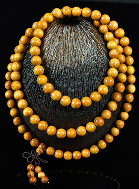 黄金檀108颗手链北方拓木男女款手串手持檀木念珠批发厂家结缘