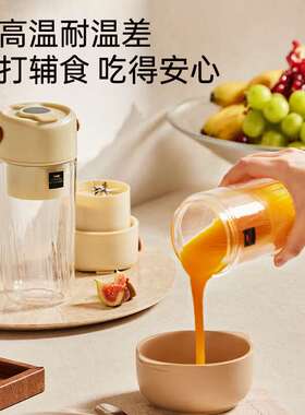 WorldKitchen康宁榨汁机双层玻璃杯身12叶304不锈钢刀头充电小型