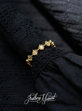 FM 镀厚金 菱形基础简单优雅文艺好搭配纤细925银镀金戒指气质