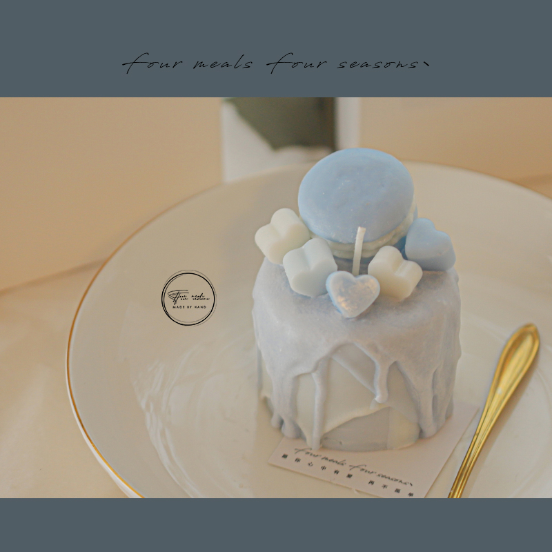 《blue blue》小蜡烛香薰奶香味礼盒fourmeals创意生日ins风浪漫 - 图0
