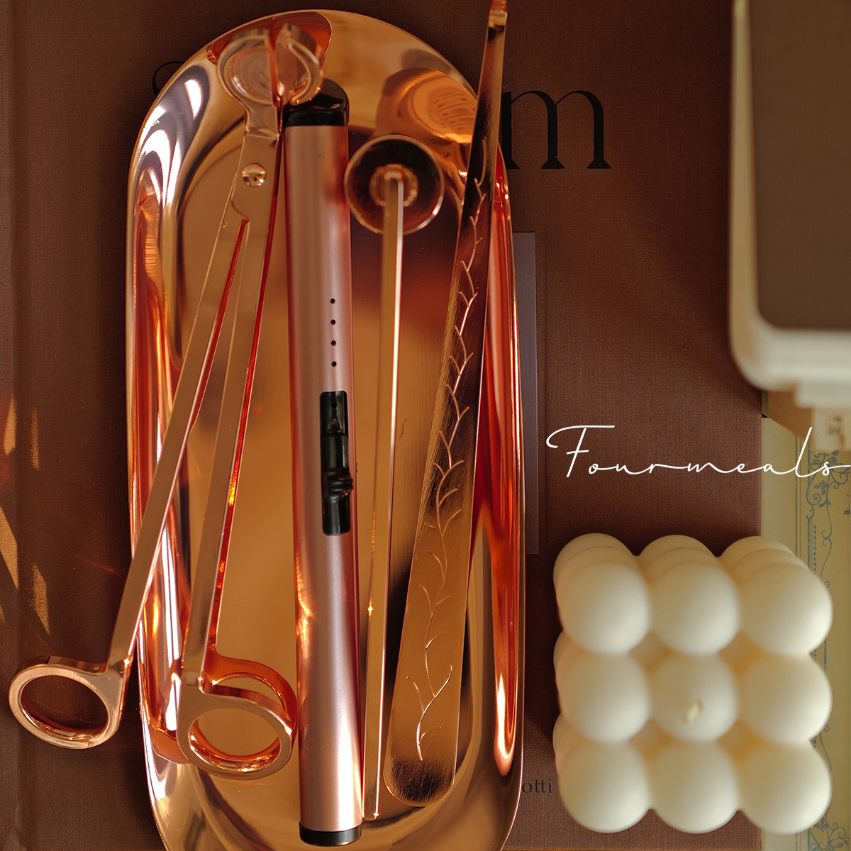 《浅玫瑰茶》点火器香薰蜡烛点火工具灭烛器灭烛罩烛芯剪灭烛钩,淘宝优惠券,粉丝福利购,淘宝优惠卷