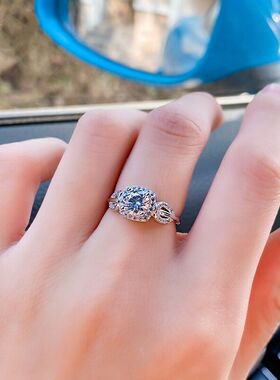 叶片方钻戒指简约个性