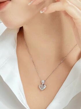 PRINGXY女铂金莫桑石进口项链