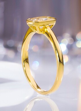 方牌戒指个性设计指环轻奢钻戒女
