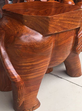 星罗宇创意大象凳子摆件花梨木实木大象凳子红木客厅居家摆件乔迁