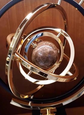 轻奢家居摆件会所地球仪大理石