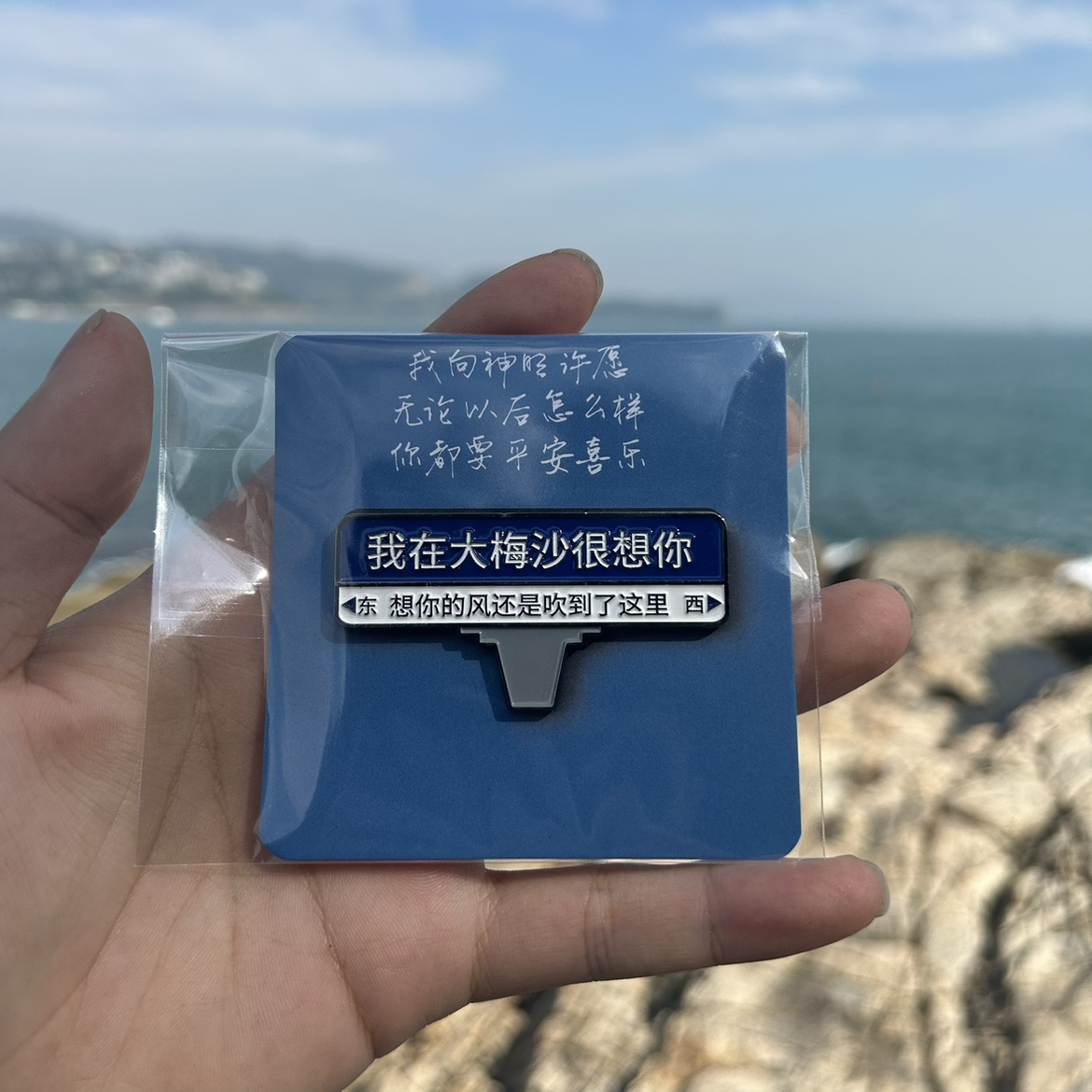 在我深圳很想你路牌冰箱贴定制城市大梅沙旅游打卡手持金属纪念品 - 图1