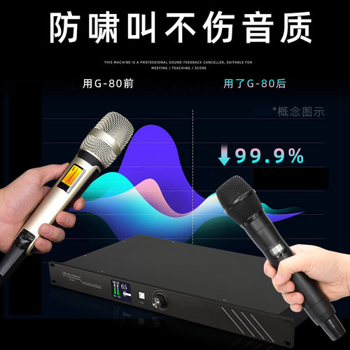 Glen ralston格伦士顿专业全自动无线话筒防啸叫反馈抑制器移频器 - 图1