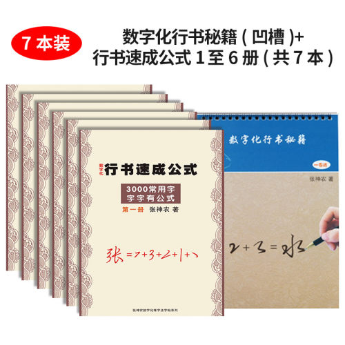 志飞习字数字化行书密码魔方百家姓笔画练字法速成公式成人凹槽贴-图3