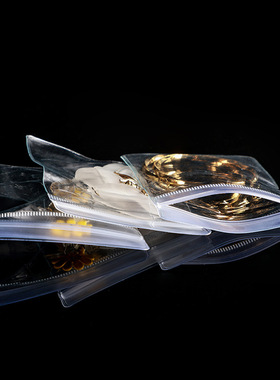 pvc首饰收纳密封有挂孔透明自封袋珠宝文玩玉石防氧化耳钉可悬挂