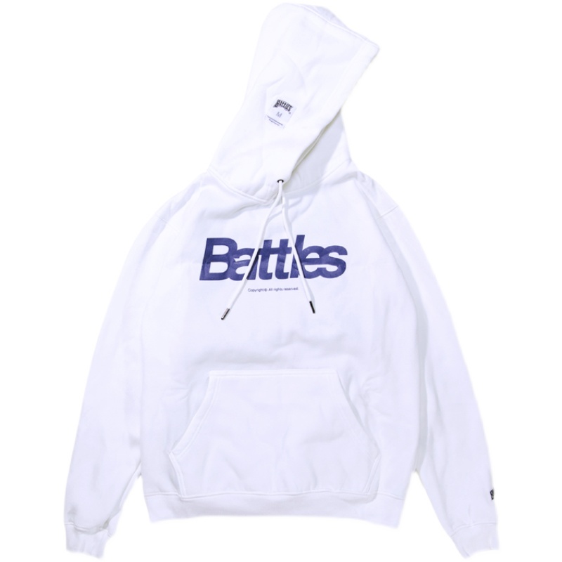 Battles 2021秋季新品基础Logo美式宽松加绒连帽卫衣男帽衫送冷帽 - 图3