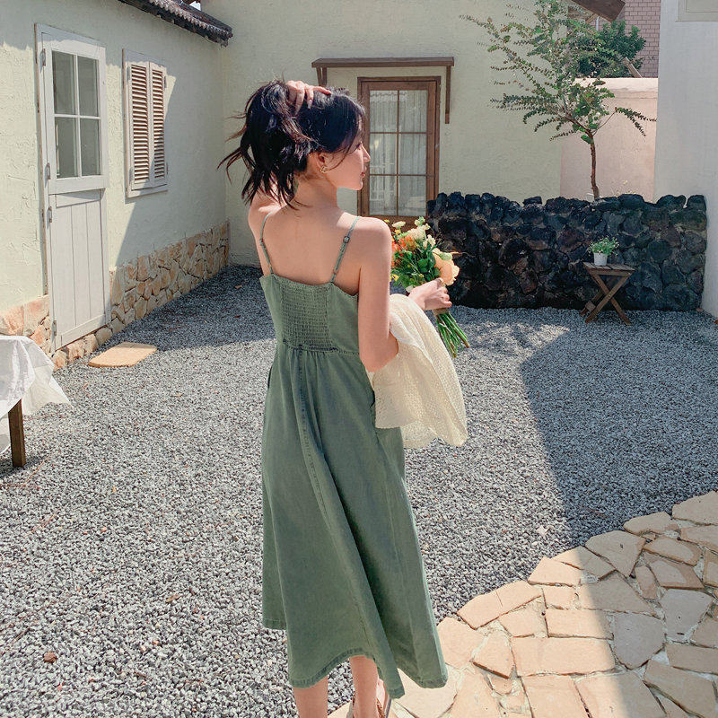 现货优质精品疯狂促销甩卖实拍2024夏装新款女装牛仔连衣裙两件套