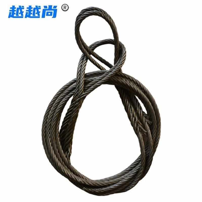 越越尚插编钢丝绳吊8.5吨拉23吨粗24mm长5米起重吊装双扣起重工具 - 图2