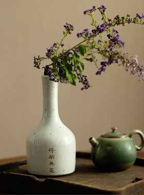 中式粗陶家居玄关摆件花瓶花器