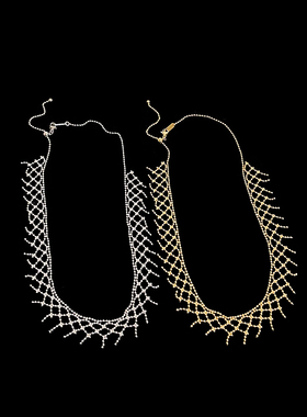 网状蕾丝流苏项链女轻奢气质百小众搭独特精致时尚优雅颈链锁骨链