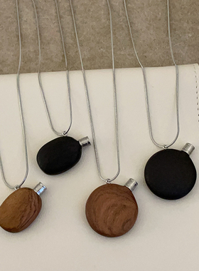 ins风高级感木质水壶香水瓶长款项链女简约时尚潮流百搭挂脖配饰